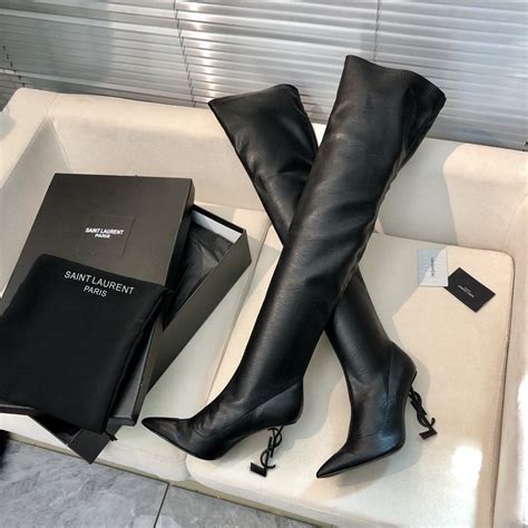 ysl boots free shipping|YSL thigh high boots.